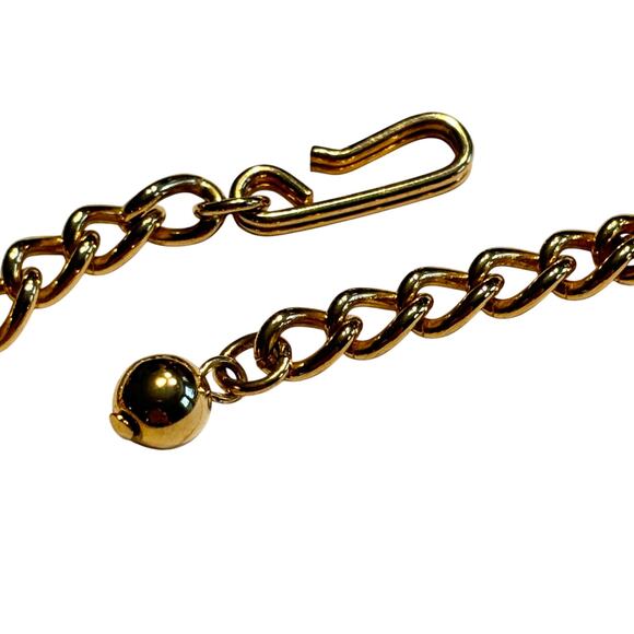 Celebrity brand choker necklace vintage 1980s omega style mod goldtone jewelry - Picture 7 of 8